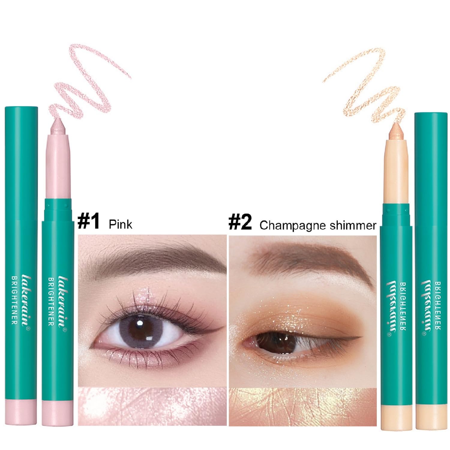 4Pcs Eyeshadow Stick, Eye Brightener Stick, Glitter Highlighter Eye Liner, Shimmer Creamy Long Lasting Eye Makeup.(1#2#3#4colour)